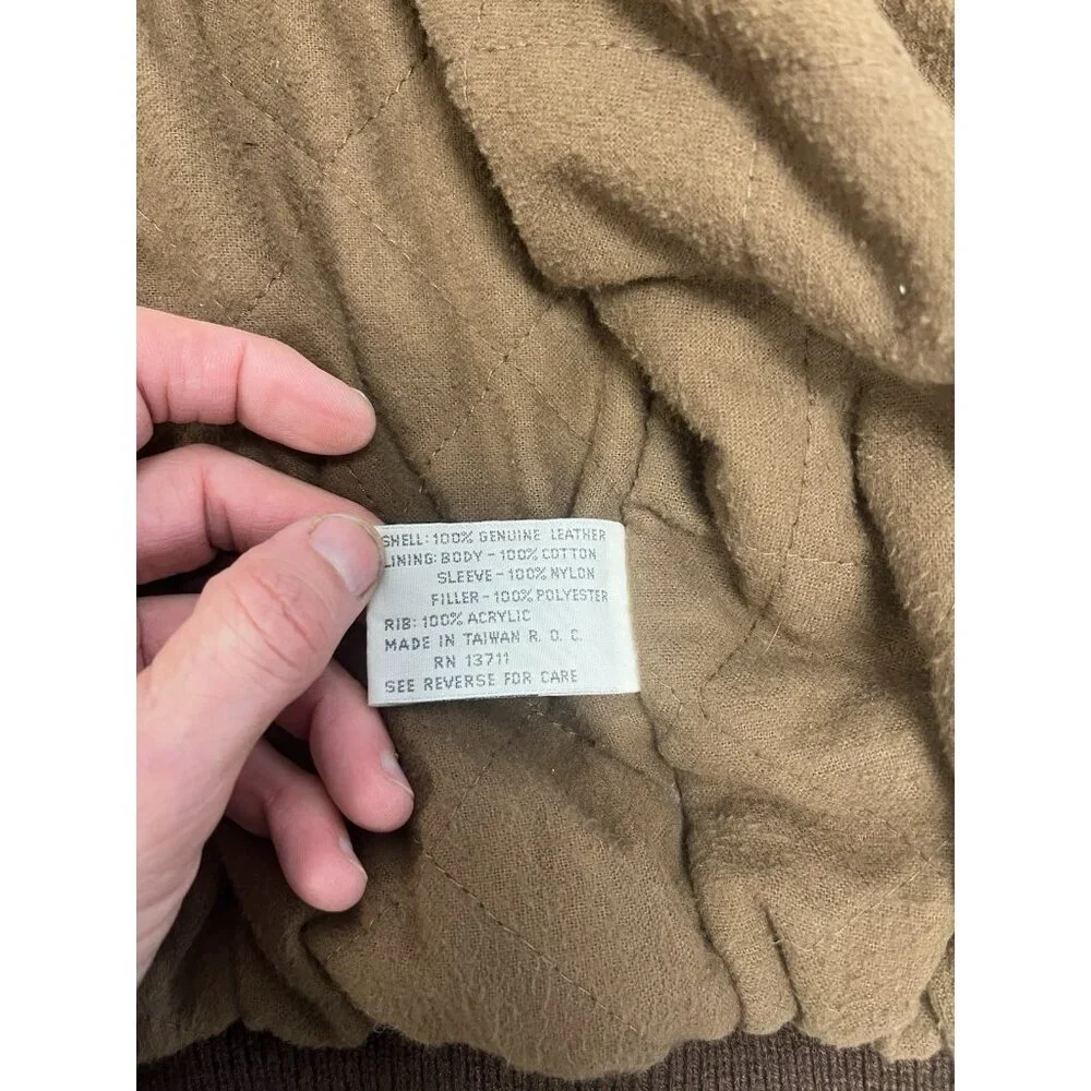 John Ashford Bomber Jacket Mens XL 90s Leather Suede Coat Brown Classic 🤎 - Picture 5 of 7